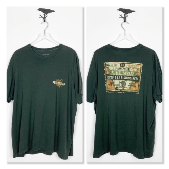 Eddie Bauer Legend Wash Green Graphic T-Shirt - Picture 1 of 8